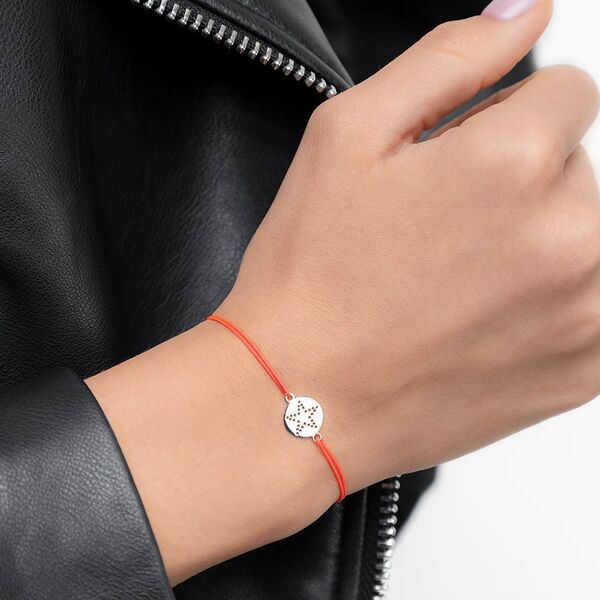 Freundschaftsarmband Disc STAR, 14 Karat Wei�gold 